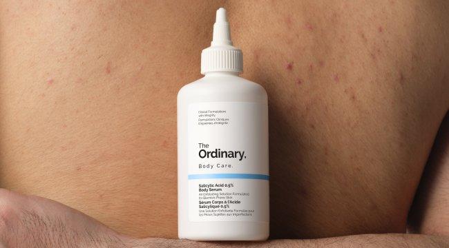 The Ordinary An exfoliating body serum to help clear up and prevent acne blemishes, while smoothing texture.